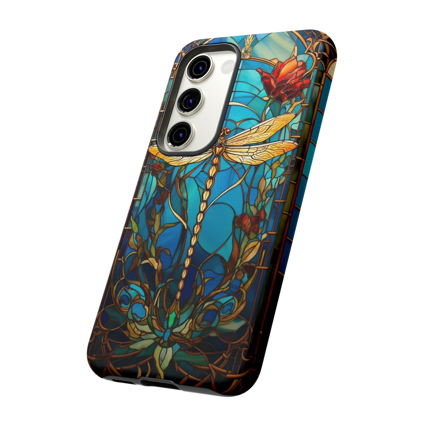 Vintage Art Nouveau Stained Glass Dragonfly Phone Case