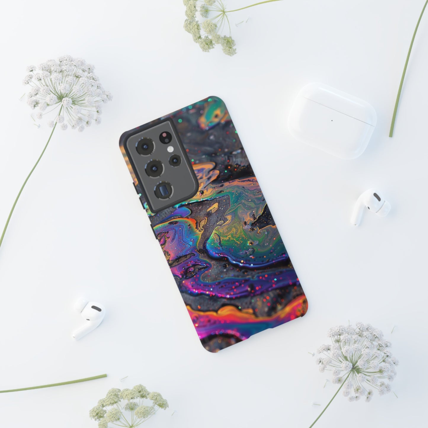 Opalescent Marbled Holographic Print Phone Case