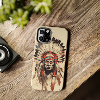 Proud Heritage: Native American Chief Headdress | Iconic Tribal iPhone Case for Models 11 through 14 Pro Max