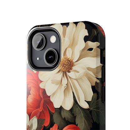 Vintage Floral Aesthetic Phone Tough Case | Antique Elegance for iPhone