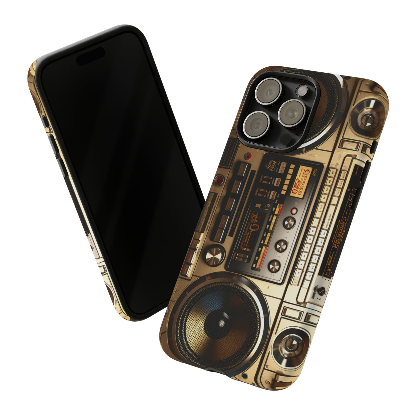 Urban Beats: Boombox Hip Hop Music Pixel Phone Case | Retro Rhythms for iPhone 15 Models