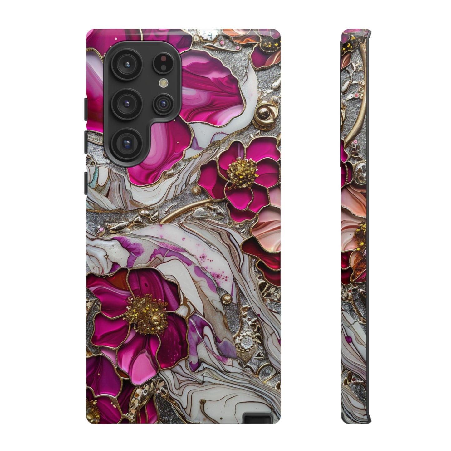 Stained Glass Magenta Floral Paisley Explosion Phone Case