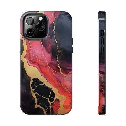 Marbled Dark Lava flow Phone Case | Embrace the Mesmerizing Multicolor Art