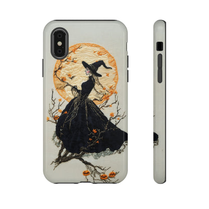 Halloween Witch Autumn iPhone Case, Embroidered Style