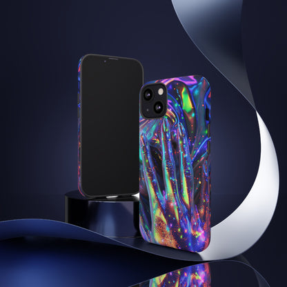 Marbled opalescent Holographic Print Phone Case