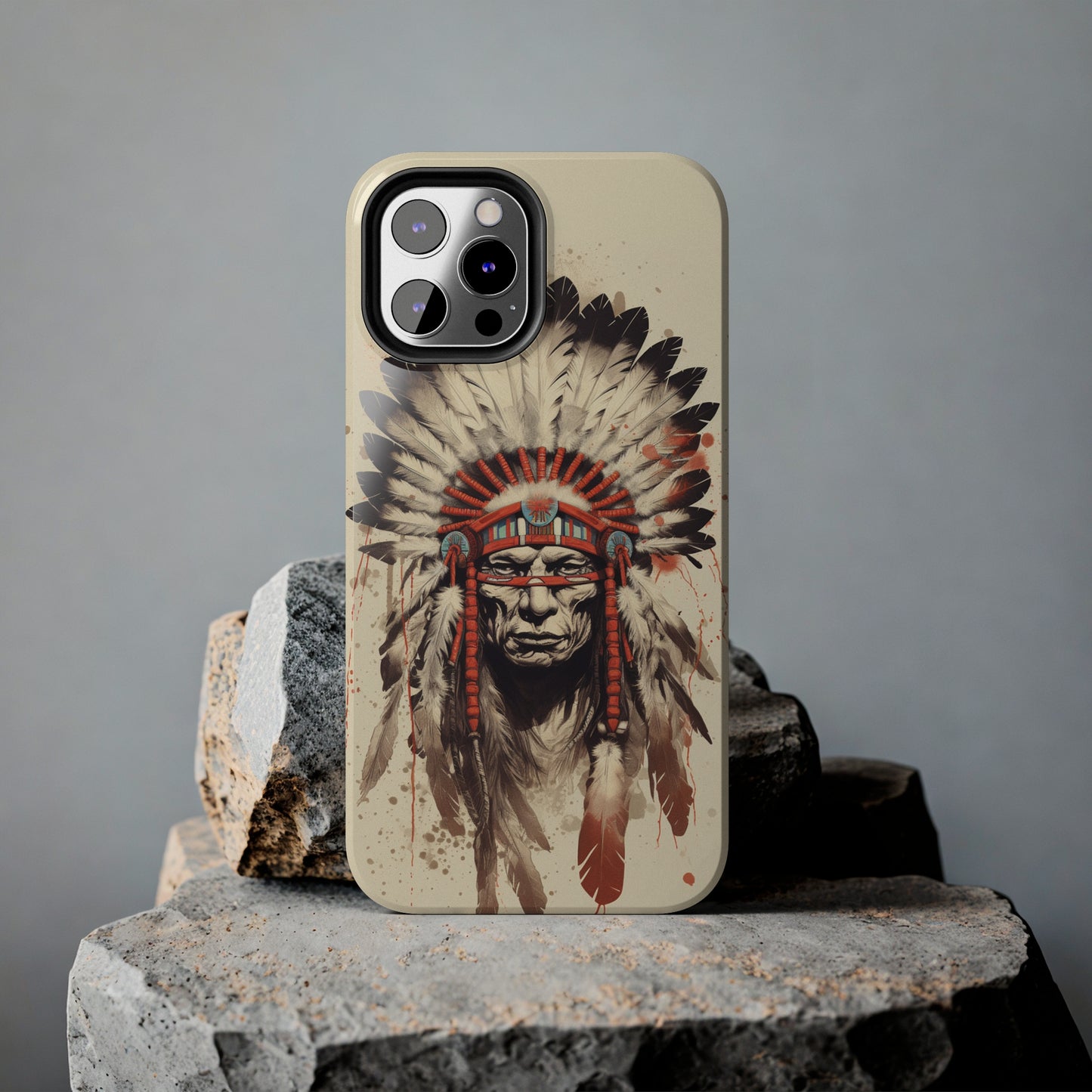 Proud Heritage: Native American Chief Headdress | Iconic Tribal iPhone Case for Models 11 through 14 Pro Max