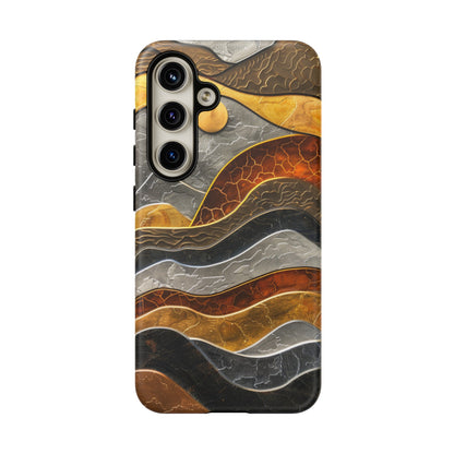 Abstract Gold and Silver Mountain Design Phone Case