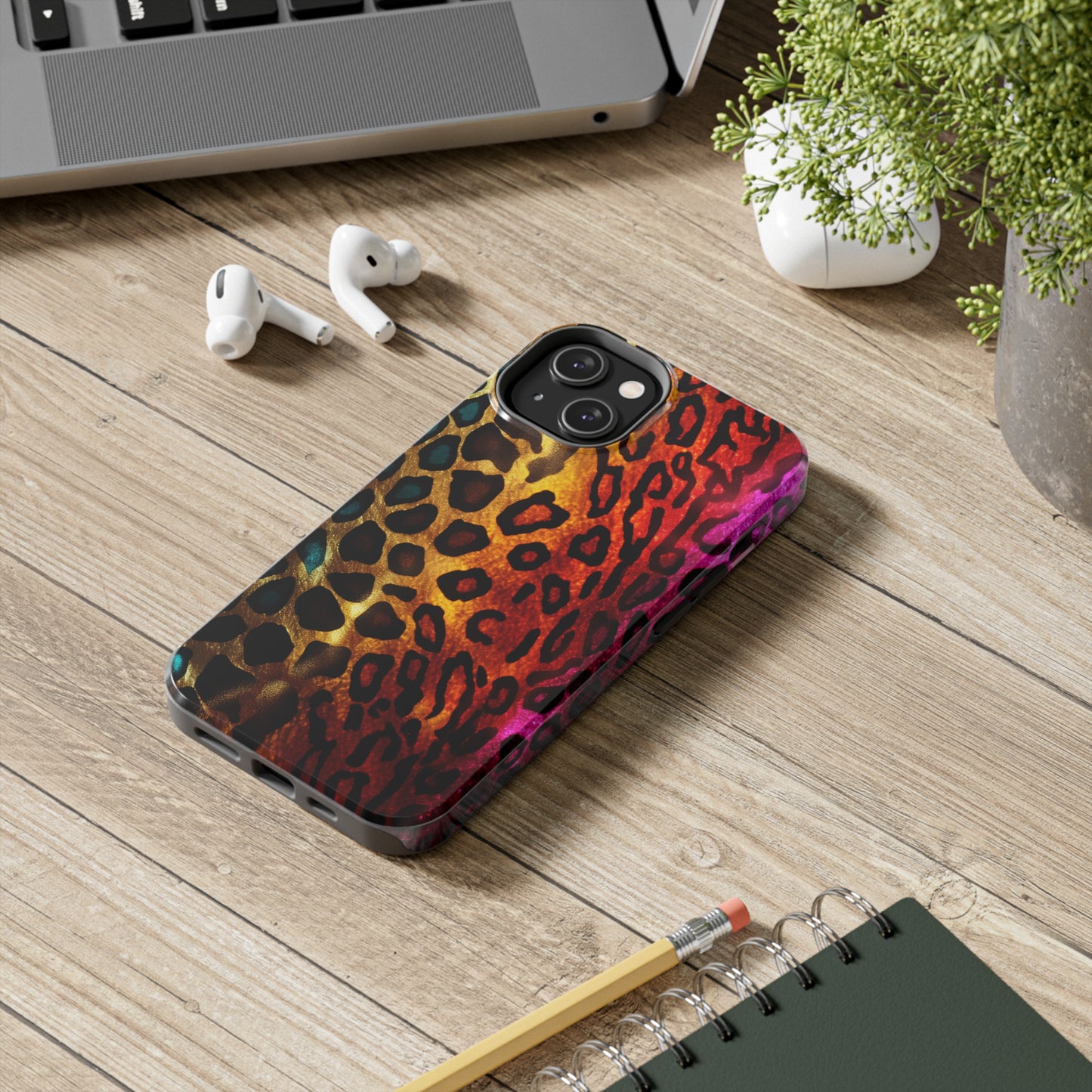 Psychedelic Rainbow Leopard Print | Dazzling iPhone Case
