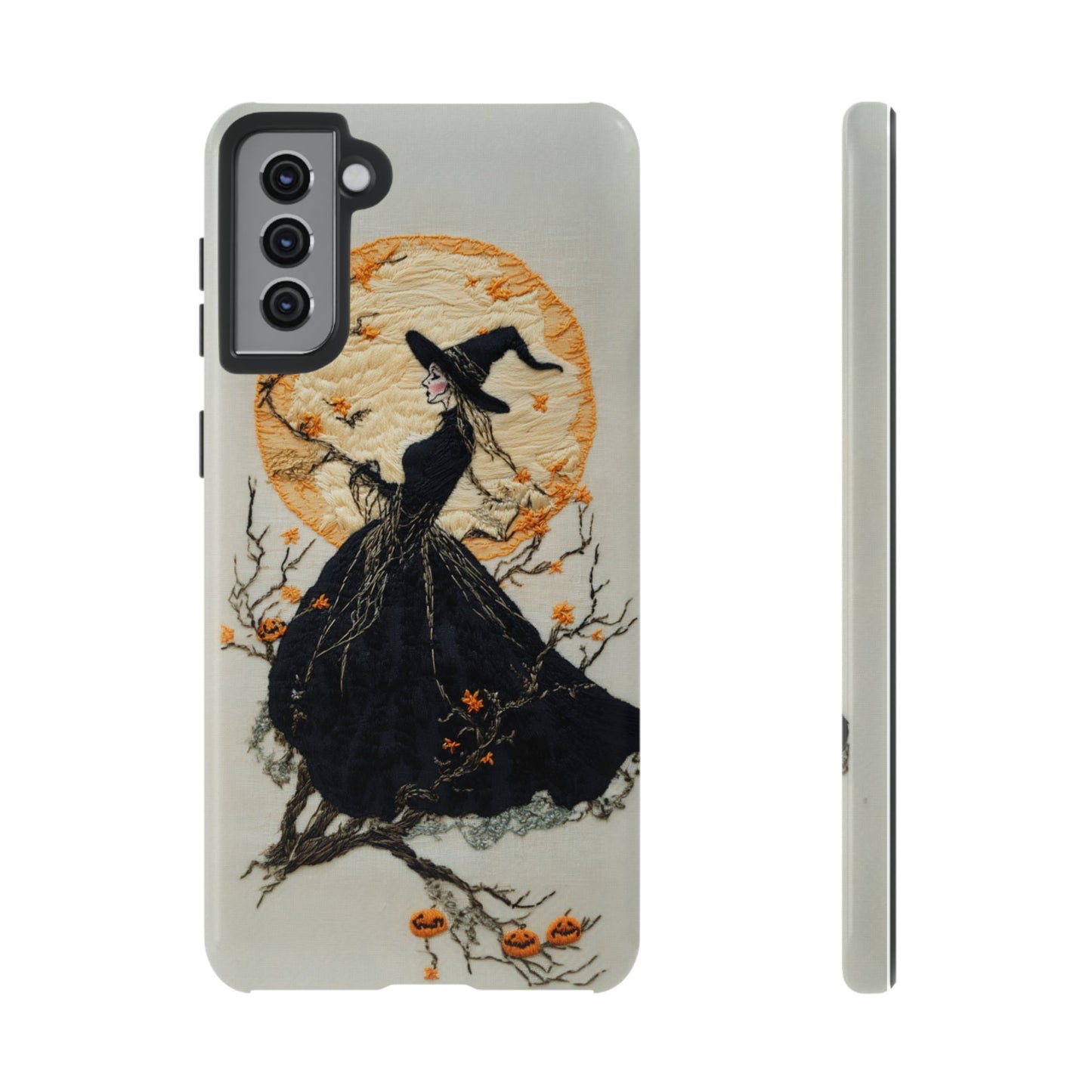 Halloween Witch Autumn iPhone Case, Embroidered Style