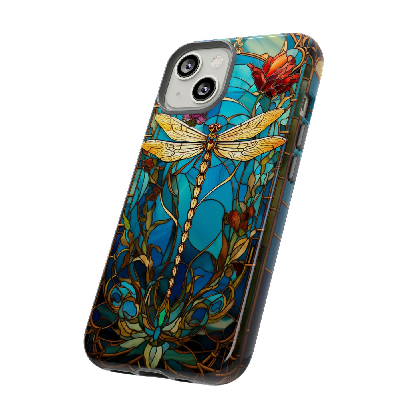 Vintage Art Nouveau Stained Glass Dragonfly Phone Case