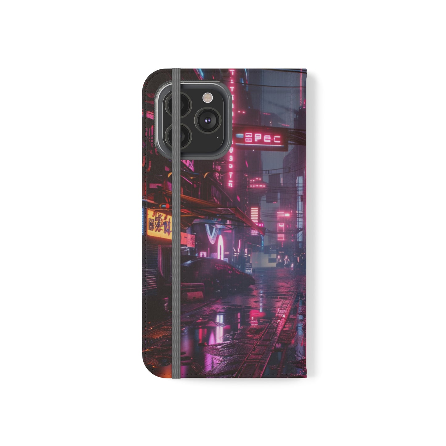 Cyberpunk City at Night Wallet Case