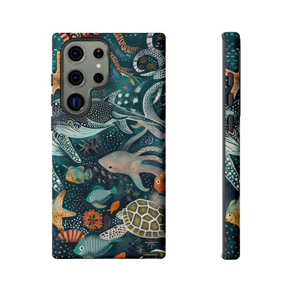 Undersea World Shark, Turtle, Manta Ray Phone Case