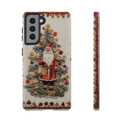 Vintage Embroidery Christmas Santa Phone Case