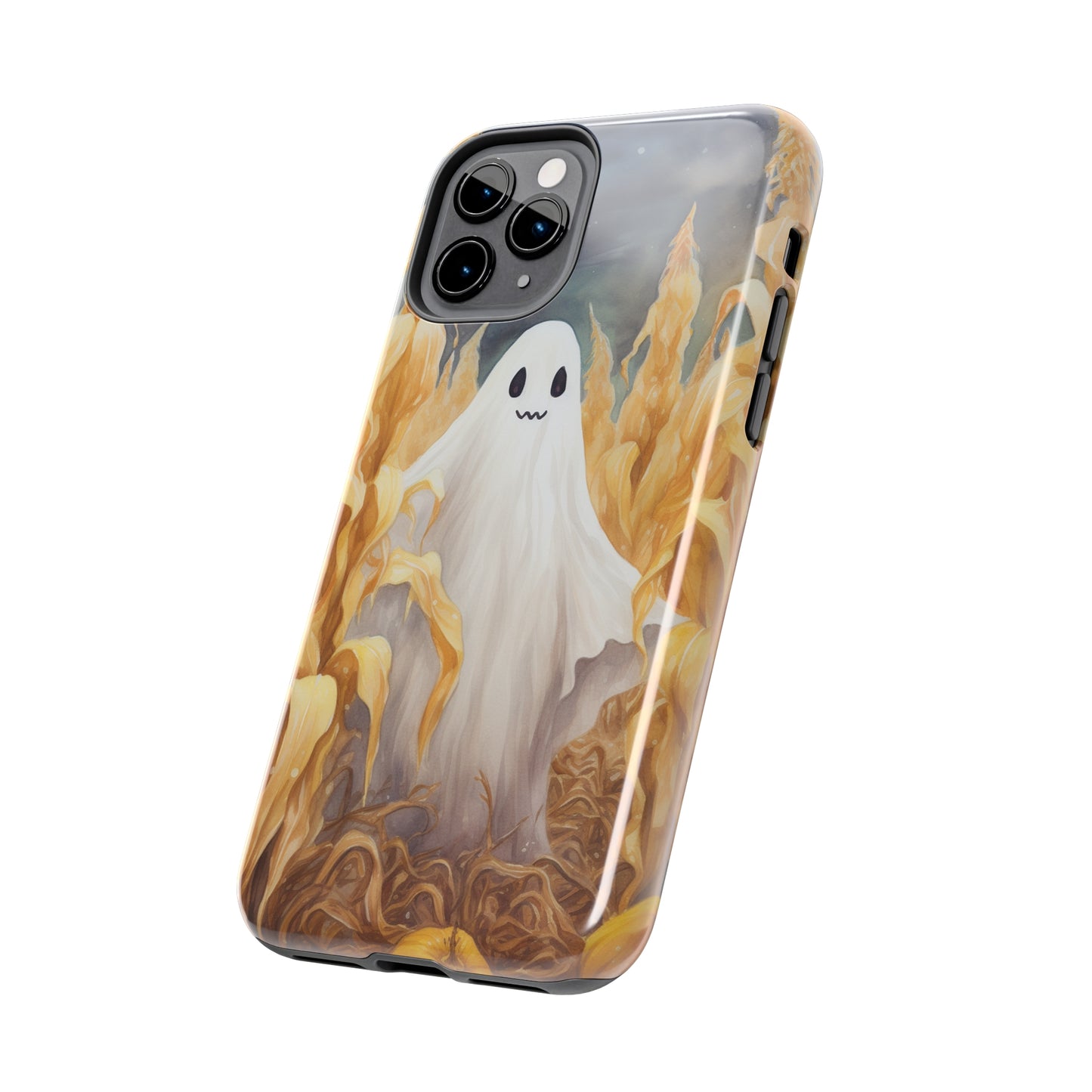 Ghost of Halloween Fall Pumpkins iPhone Case | Embrace the Spooky Autumn Vibes