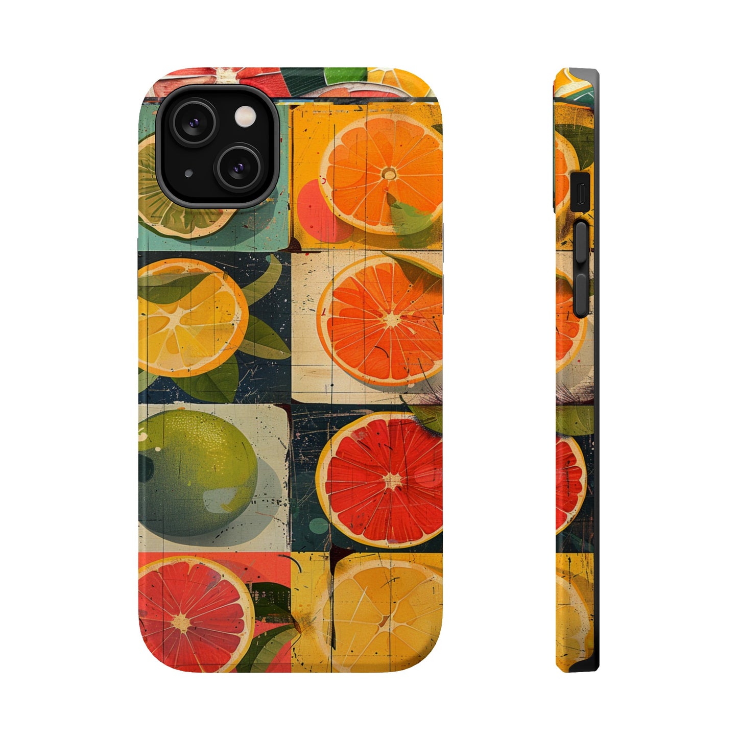 Italian Tile Citrus Fruit Abstract Floral Summer Style MagSafe Phone Case