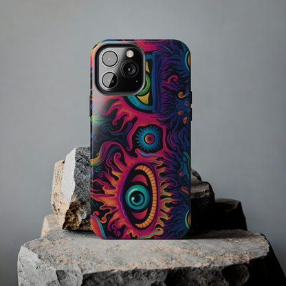 Psychedelic Art: The Eyes Upon Us iPhone Case | Embrace the Mystique of Trippy Visuals