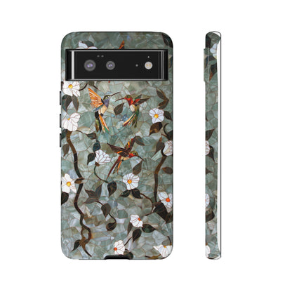 Stained Glass Hummingbirds and Flowers iPhone Case