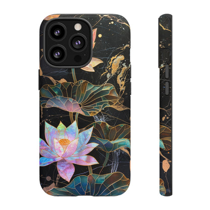 Zen Stained Glass Lotus Floral Design Phone Case