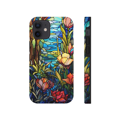 Stained Glass Floral Aesthetic iPhone Tough Case | Embrace Elegance and Durability