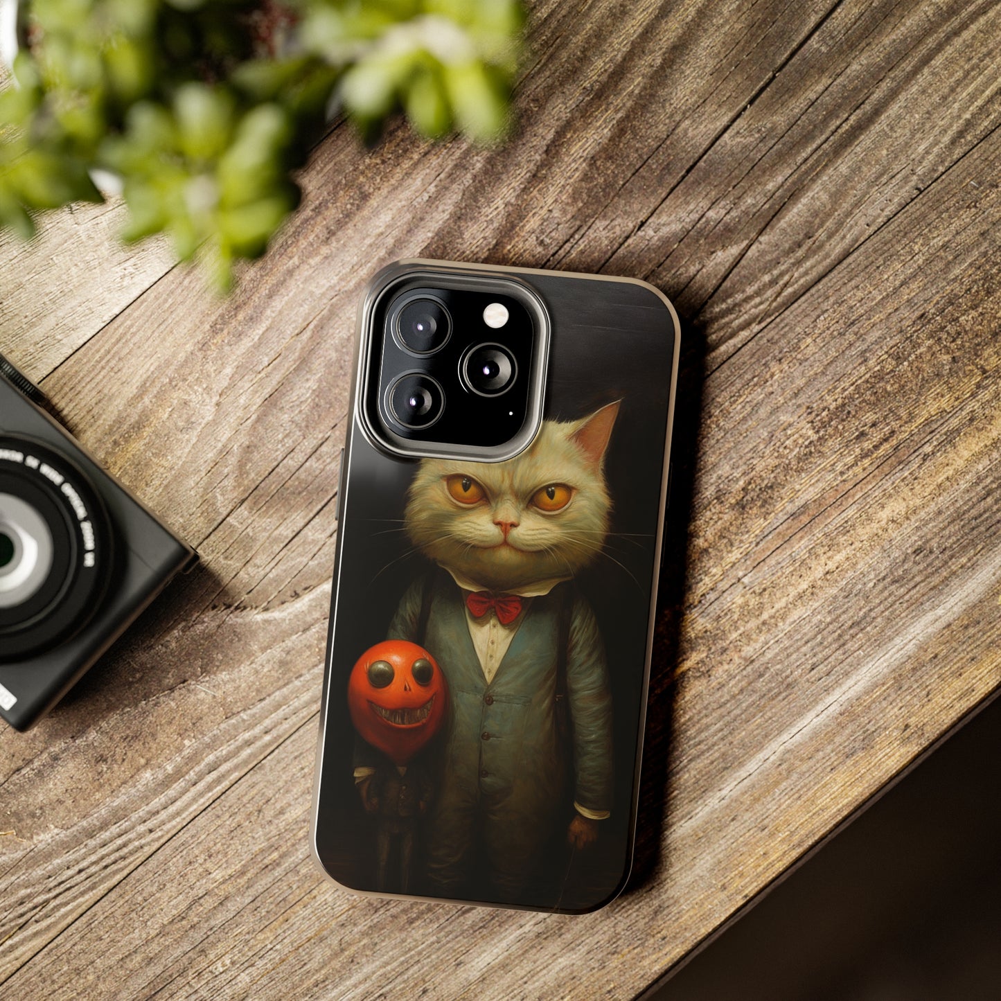 Creepy Spooky Halloween Cat iPhone Case | Dark Academia, Goth