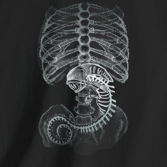 alien baby x ray anatomy t shirt