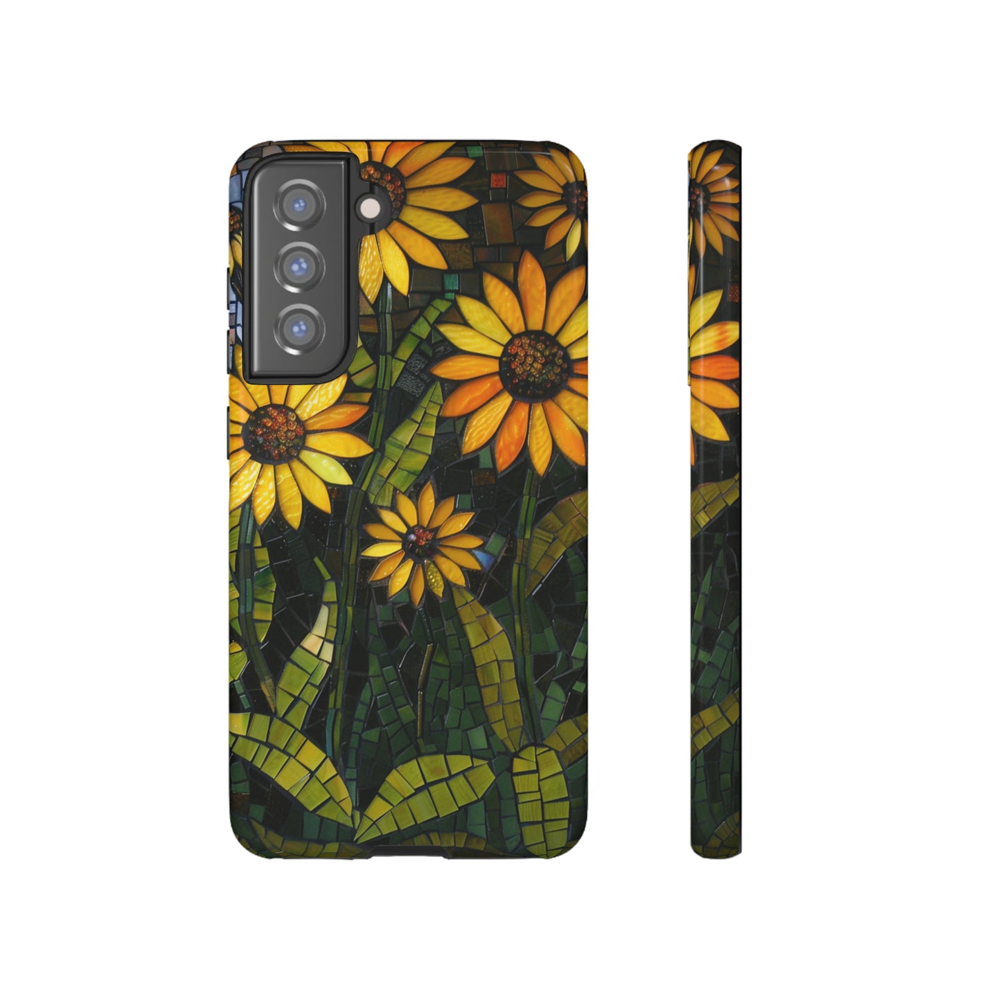 Yellow and Gold Daisy Mosaic Stained Glass Phone Case