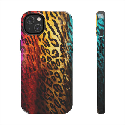 Kaleidoscopic Wild: Psychedelic Rainbow Leopard Print | Dazzling iPhone Case