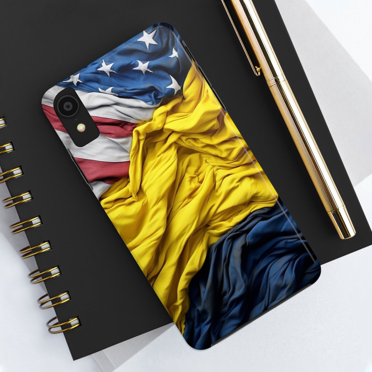 Support Ukraine Flag Phone Case | Show Your Ukrainian USA Patriotic Spirit with a Tough iPhone Case