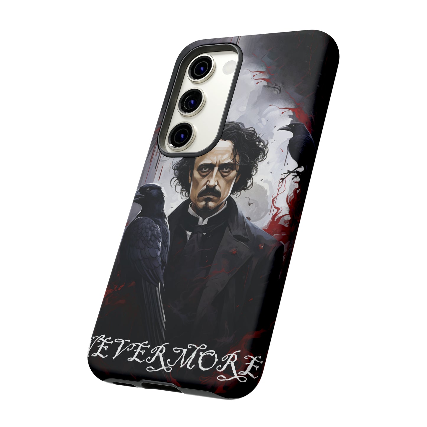 Nevermore Edgar Allen Poe, gothic Raven, Retro Samsung Galaxy Phone iPhone 15, 14 Plus 13 12 7 8 Se Horror Dark Academia Style goth Vibe