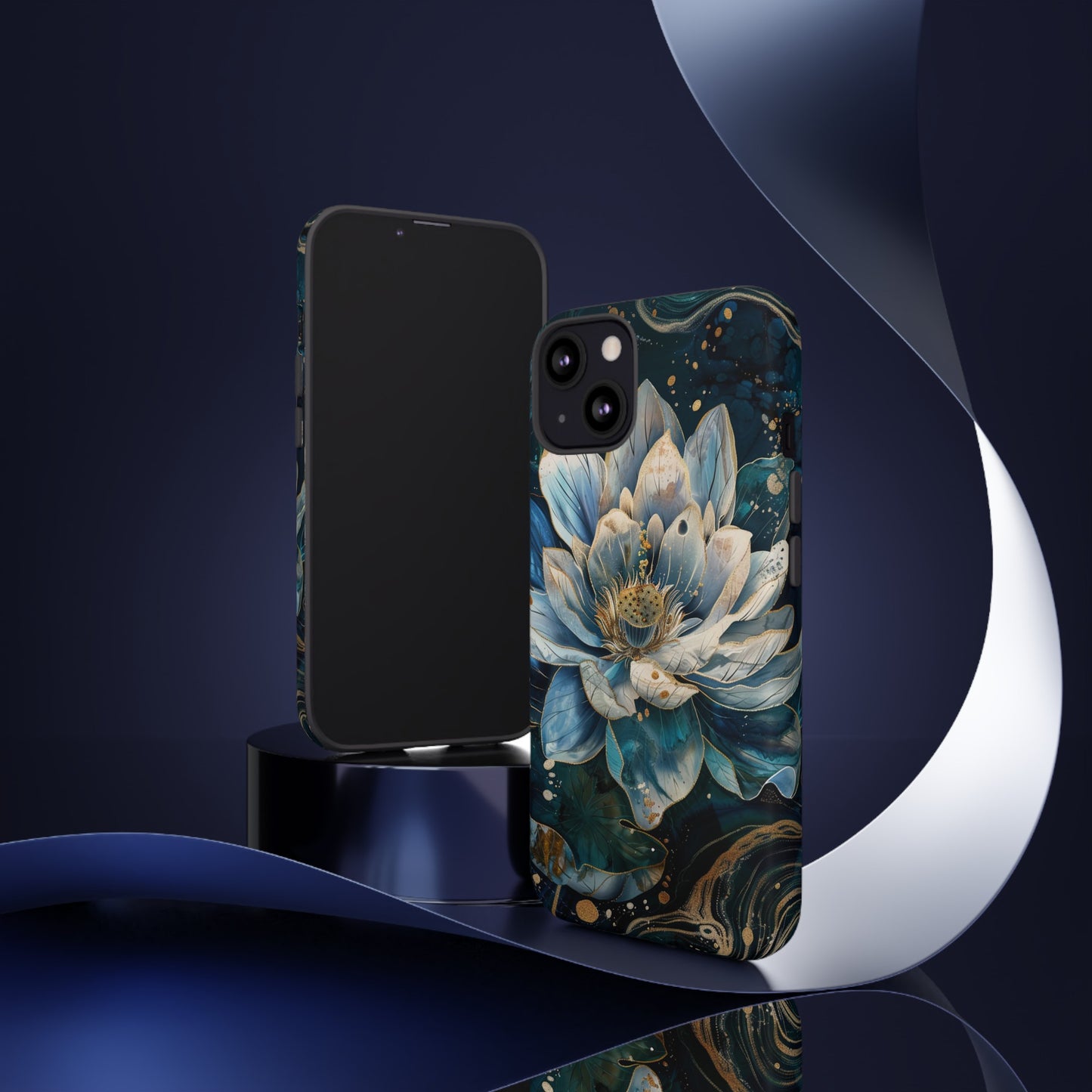 Zen Stained Glass Lotus Floral Design Phone Case