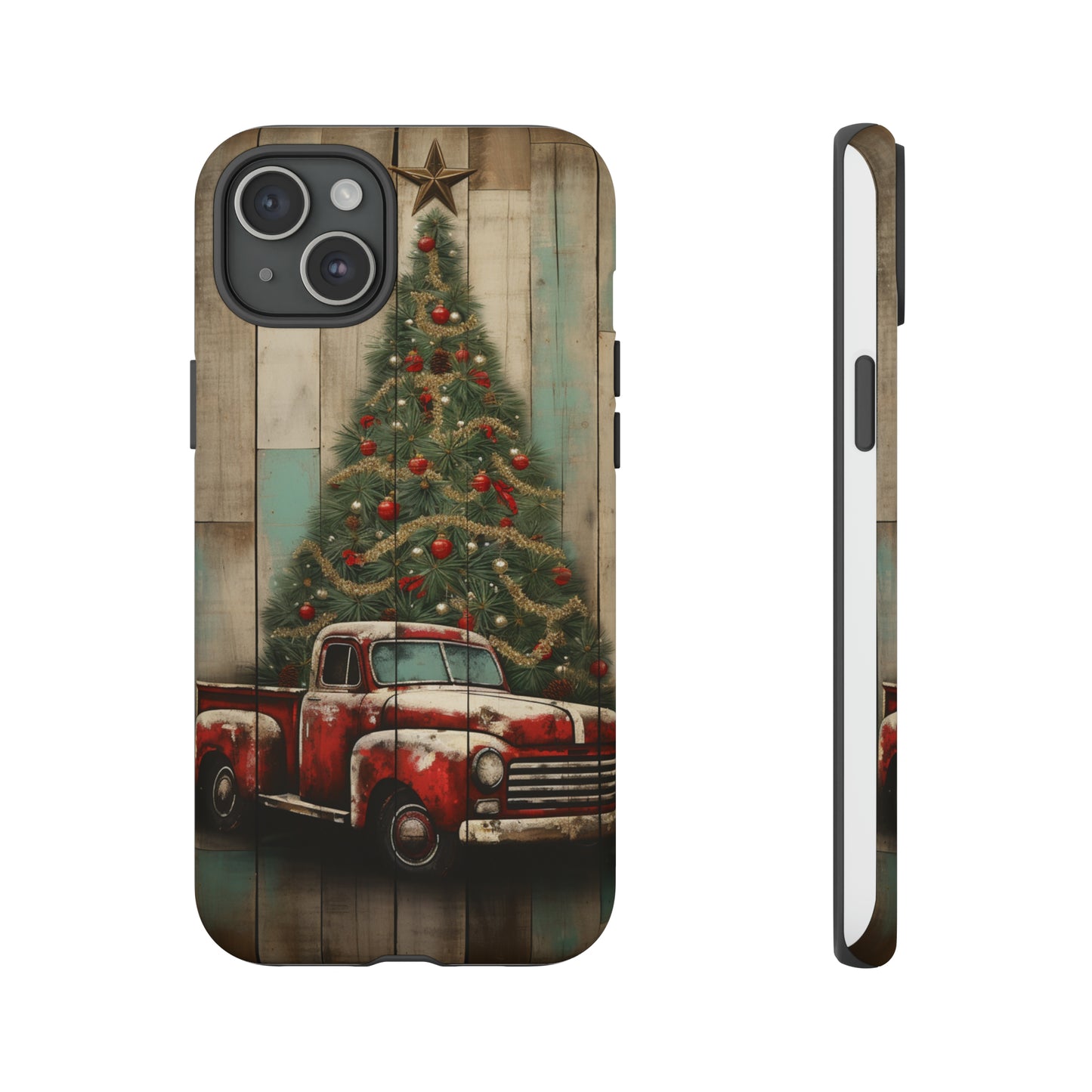 Classic Red Pickup Truck Christmas Phone Case