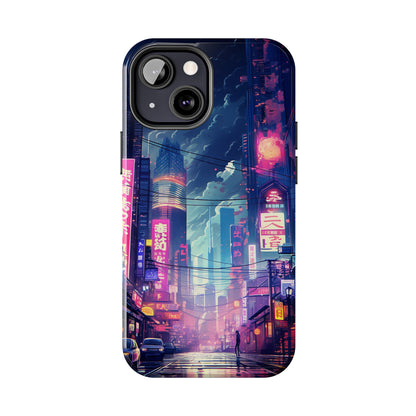 Synthwave Japanese Cyberpunk Night City iPhone Case