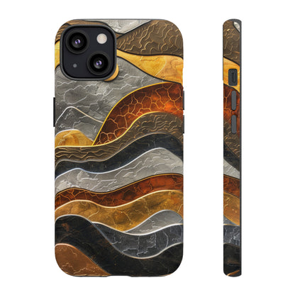 Abstract Gold and Silver Mountain Design Phone Case