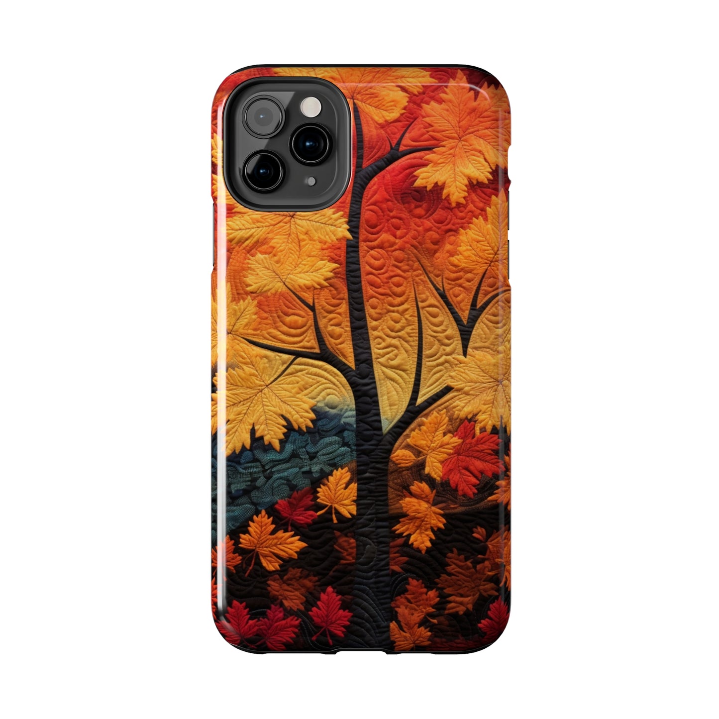 Autumn Forest Embroidered iPhone Case