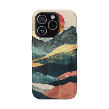 Retro iPhone Case Mountain Sunset MagSafe Phone Case