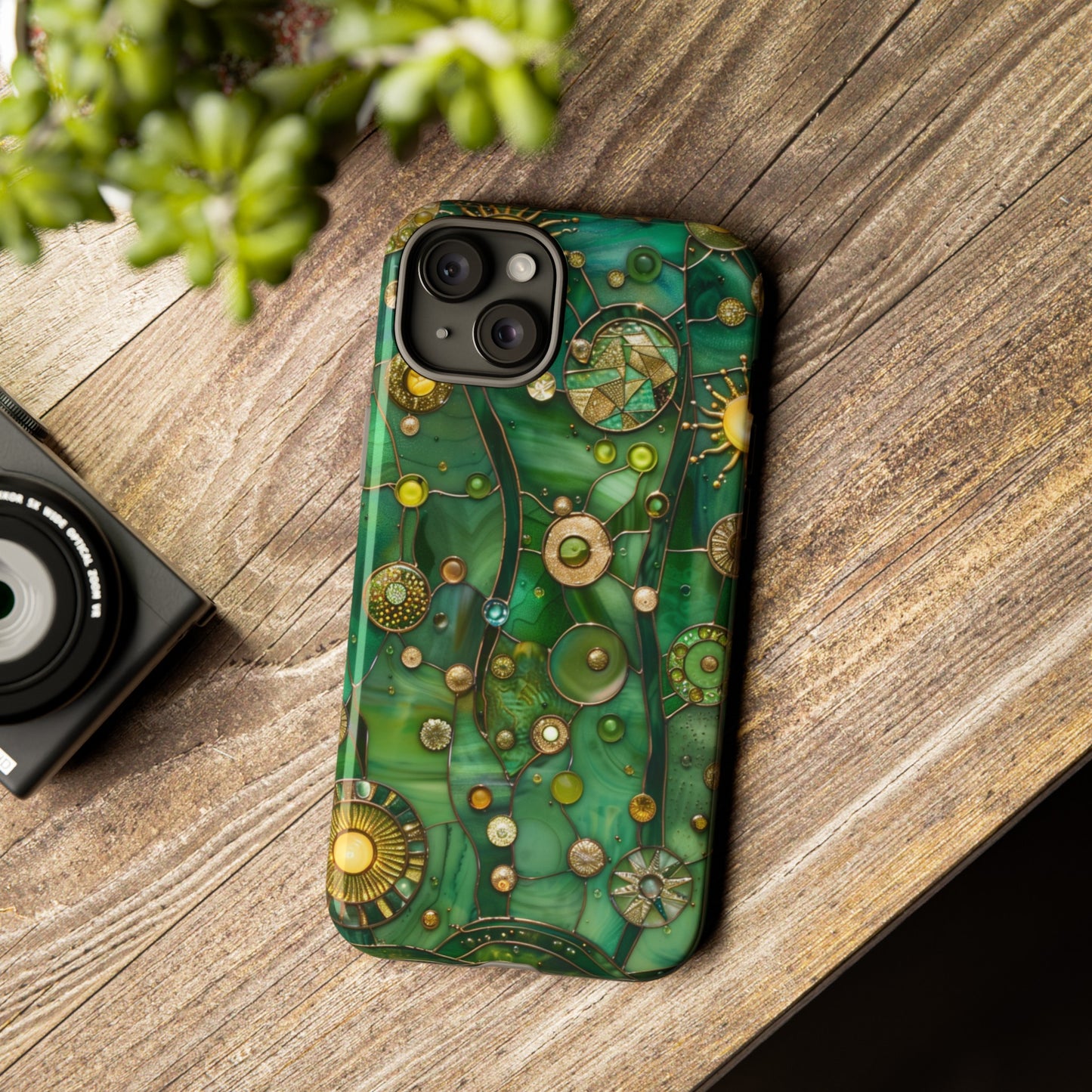 Green Celestial Stained Glass Mosaic Phone Case