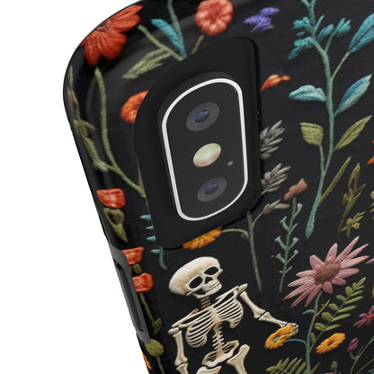 Skeletons in the garden Halloween Embroidery Phone Case