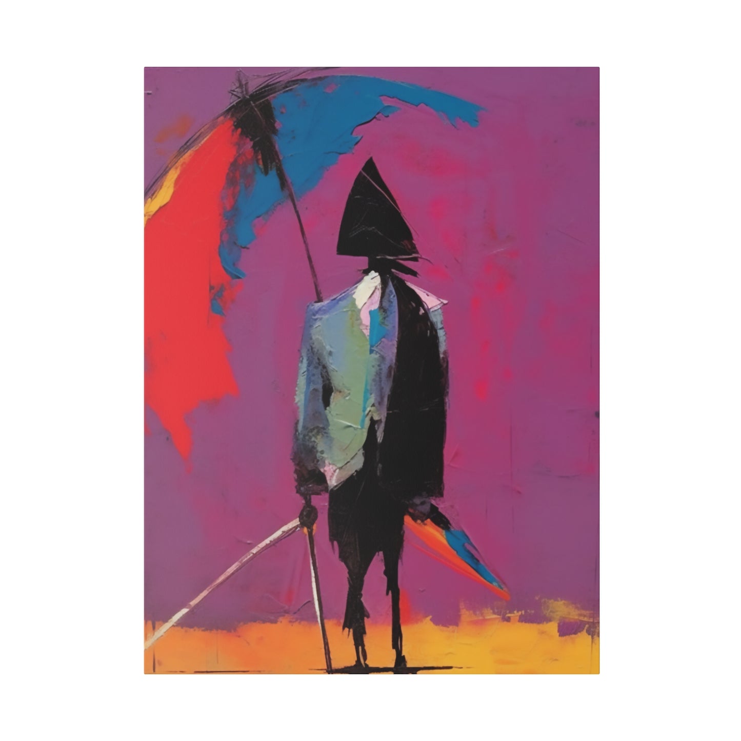 Business as usual Pop Art | Man with an umbrella | Stretched Canvas Print