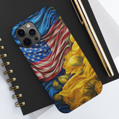 Support Ukraine Flag Phone Case | Show Your Ukrainian USA Patriotic Spirit with a Tough iPhone Case