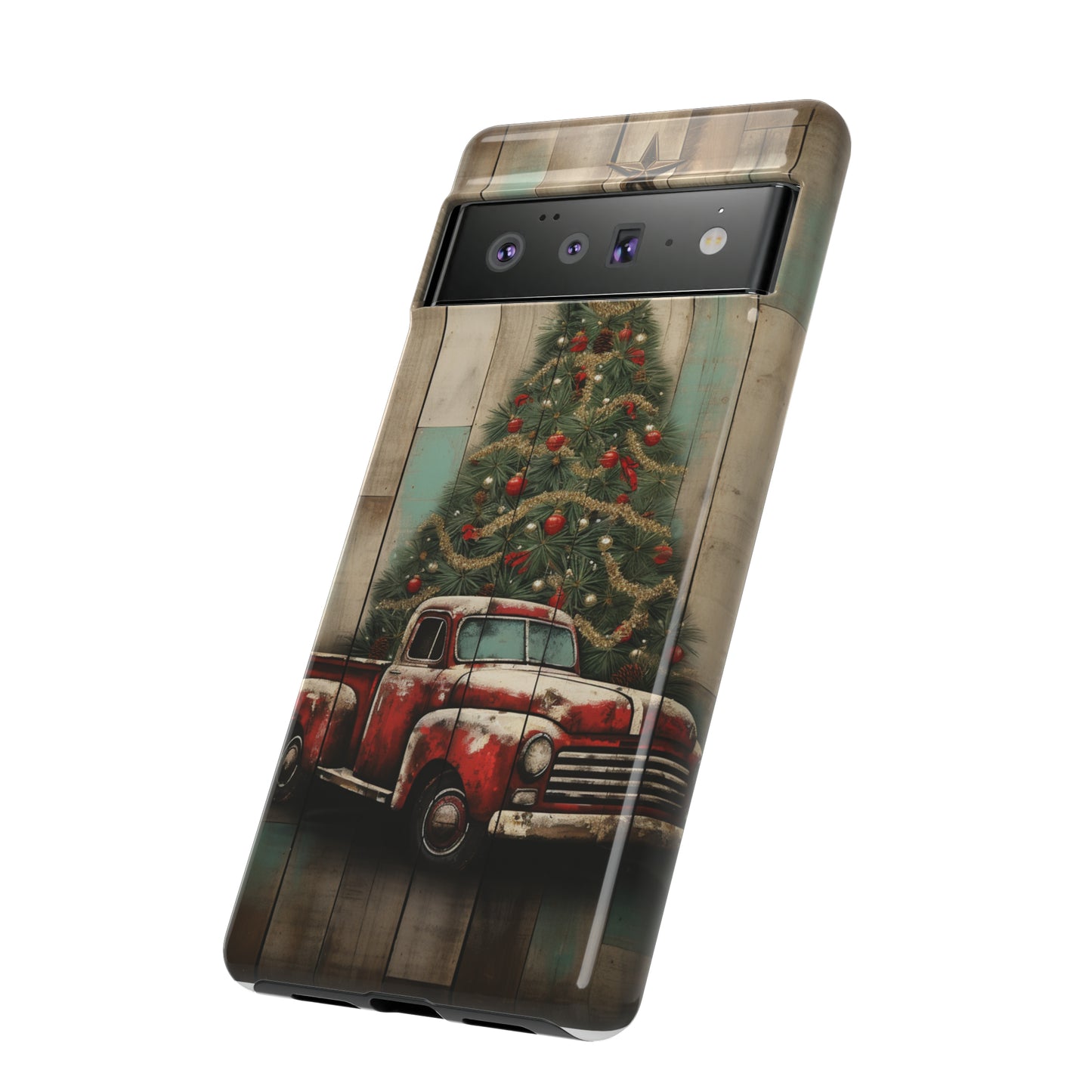 Classic Red Pickup Truck Christmas Phone Case