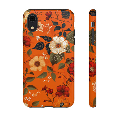 Orange Floral Phone Tough Case