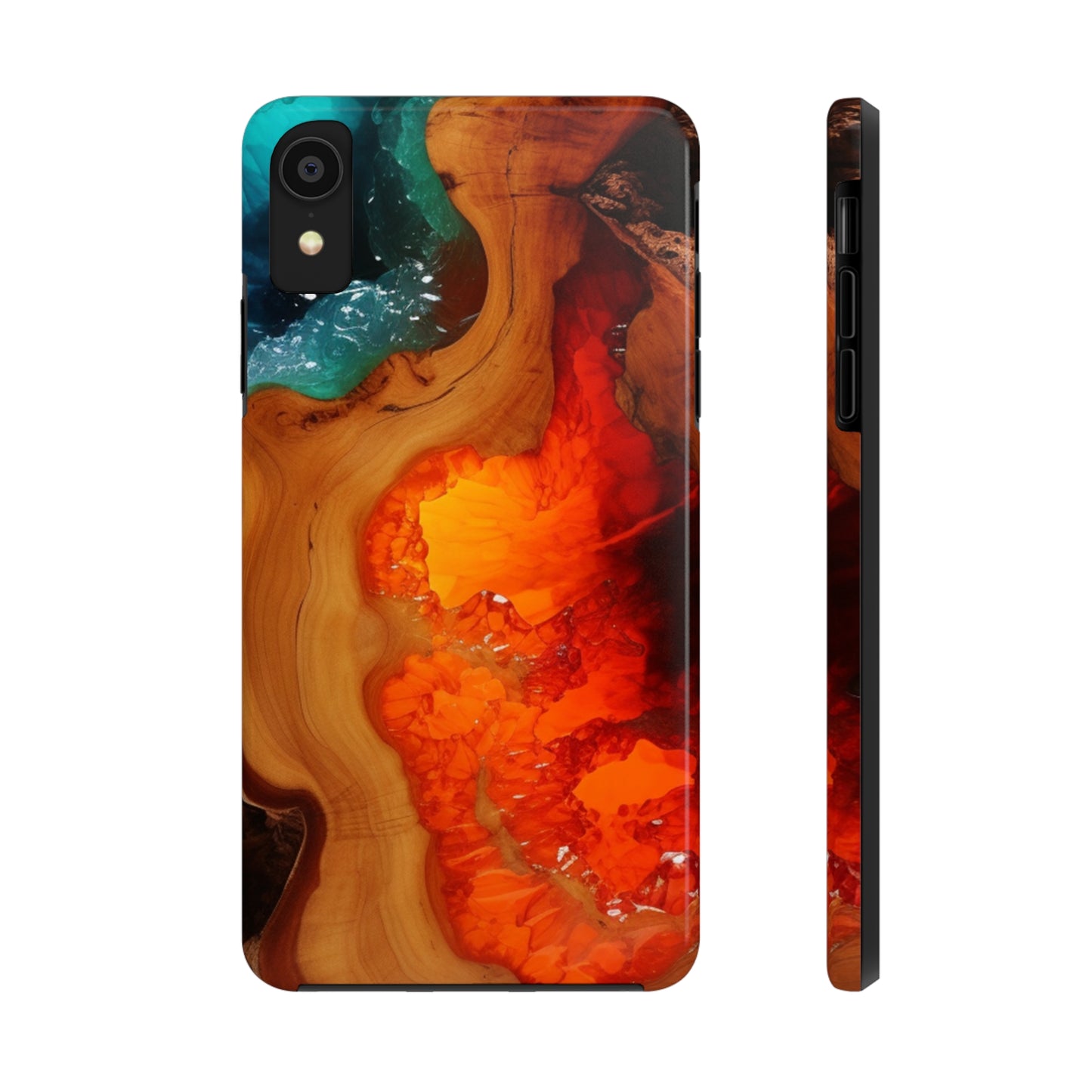 Faux Wood and Colorful Epoxy iPhone Case | Embrace the Beauty of Nature and Vibrant Artistry