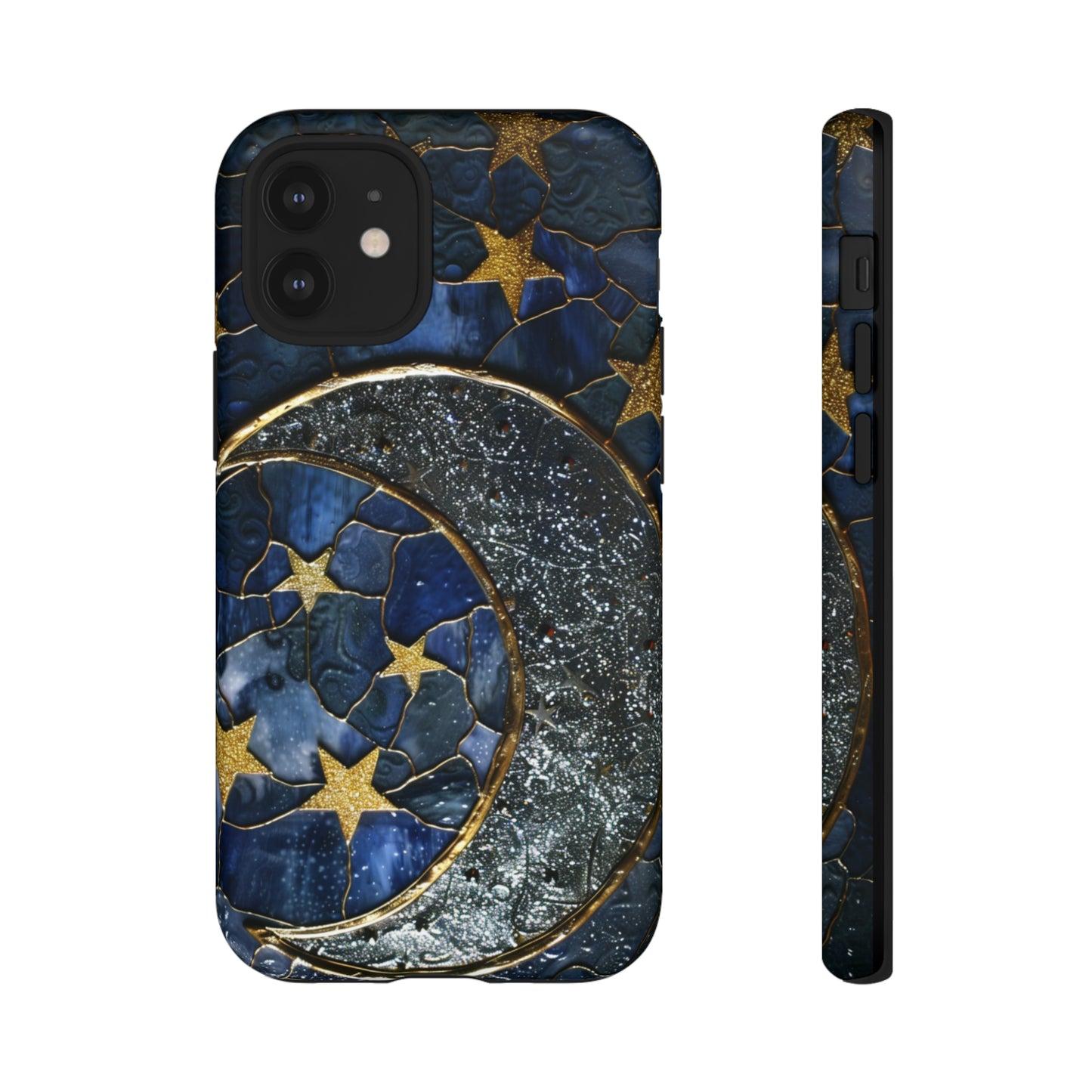 Moon Stars Stained Glass Starry Night Phone Case