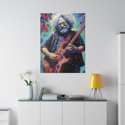 Jerry Garcia Rocking Guitar Pop Art  | Stretched Canvas Print