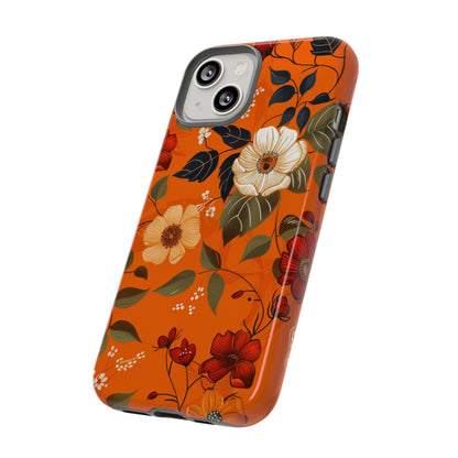 Orange Floral Phone Tough Case