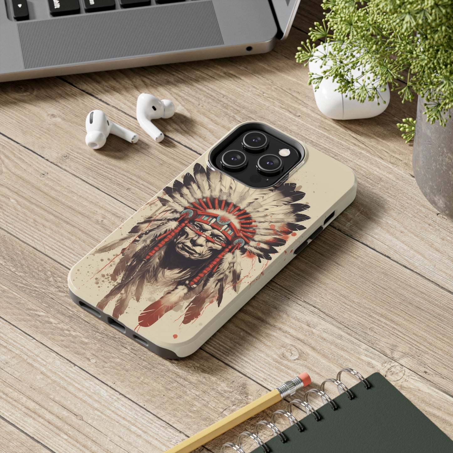 Proud Heritage: Native American Chief Headdress | Iconic Tribal iPhone Case for Models 11 through 14 Pro Max