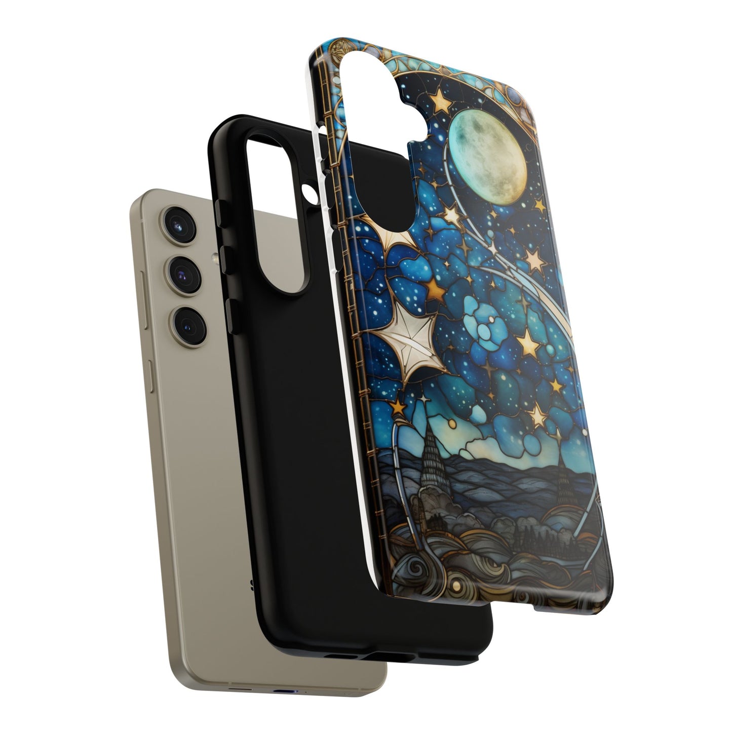 Boho Starry Night Stained Glass Artistry Phone Cover