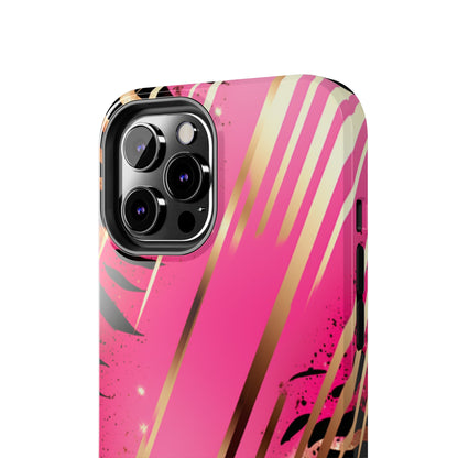 Elegant Wilderness: Pink & Gold Tiger Stripes | Mesmerizing Lush iPhone Case