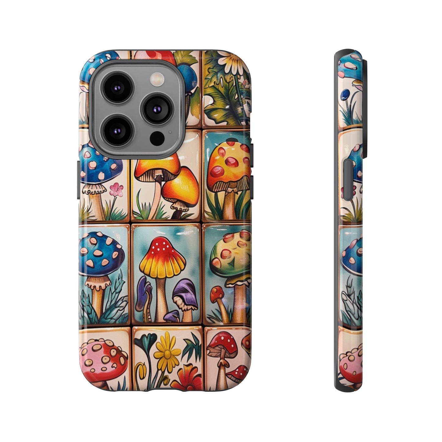 Trippy Magic Mushroom Tile  Abstract Art Phone Case