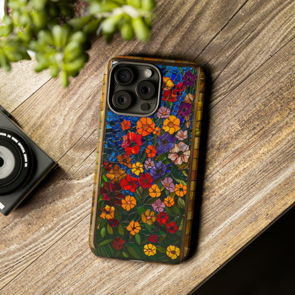 Gustav Klimt Style Flower Garden Painting Phone Case for iPhone 15, 14, Pro Max, 13, 12 & Samsung Galaxy S23, S22, S21, Google Pixel